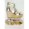 UGG Damen Sandale, Gr. 37, gold, Leder