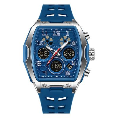 SANDA 6266 Men's Electronic Watch Sports Multifunctional Waterproof Wine Barrel Type Countdown Men's Electronic Digital Watch