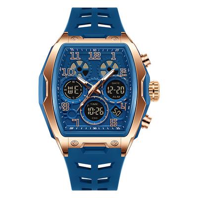 SANDA 6266 Men's Electronic Watch Sports Multifunctional Waterproof Wine Barrel Type Countdown Men's Electronic Digital Watch