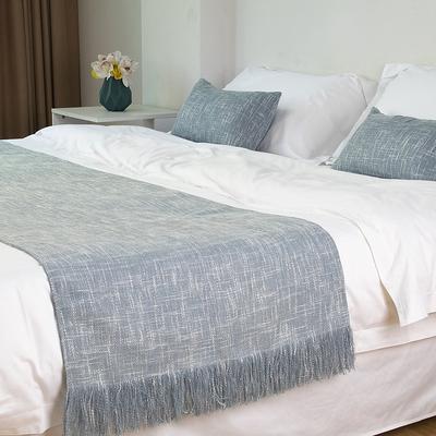 Bed Runner Bed Scarf, Linen Textured Decorative Bed Scarf for Home Hotel Bedspreads Scarves Protection Modern Solid Bed Runner for Foot of Bed Home Bedroom Bedding Decoration