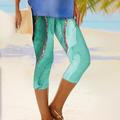 Per donna Pantaloni capri Leggings Streetwear Casual Lunghezza al polpaccio Vita Alta Oceano Elastico in vita Traspirabilità Elasticizzato Vacanza Streetwear Abbigliamento quotidiano Blu Verde lucido