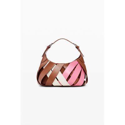 Medium braided faux leather bag