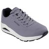 Sneaker SKECHERS "Uno - Stand on Air", Herren, Gr. 47,5, grau (dunkelgrau), Lederimitat, sportlich, Schuhe, Freizeitschuh, Halbschuh, Schnürschuh mit Air-Cooled Memory Foam