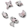 Schuhanstecker CROCS "Jibbitz™ Silver and Pink", Kinder, bunt (silberfarben, rosa), Zinklegierung, Schuhzubehör, Charm, Anstecker für Crocs Schuhe