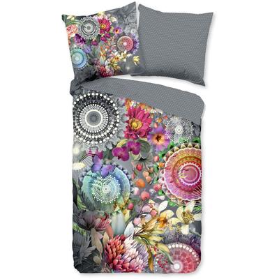 Wendebettwäsche HIP "Olinga", bunt, B/L: 155cm x 220cm, , Renforcé-Satin-Mako-Satin, B/L: 80cm x 80cm, Renforcu00e9, Satin, Mako-Satin, Obermaterial: 100% Baumwolle, Bettwäsche, Satin, Reißverschluss, Wendeoptik, Mandala, Blume, Grau, Bunt Image