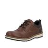 Schnürschuh RIEKER, Herren, Gr. 46, braun (dunkelbraun), Lederimitat, Textil, klassisch, Schuhe, Business Schnürer, Halbschuh, Casual Sneaker mit Innenreißverschluss