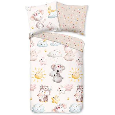 Babybettwäsche GOOD MORNING "Hugss", beige (sand), B/L: 135cm x 200cm, , Renforcé, B/L: 80cm x 80cm, Renforcu00e9, Obermaterial: 100% Baumwolle, Bettwäsche, Baumwolle, Renforcé, 2 Teilig, Wendeoptik, Kind, Baby, Mädchen, Tiere