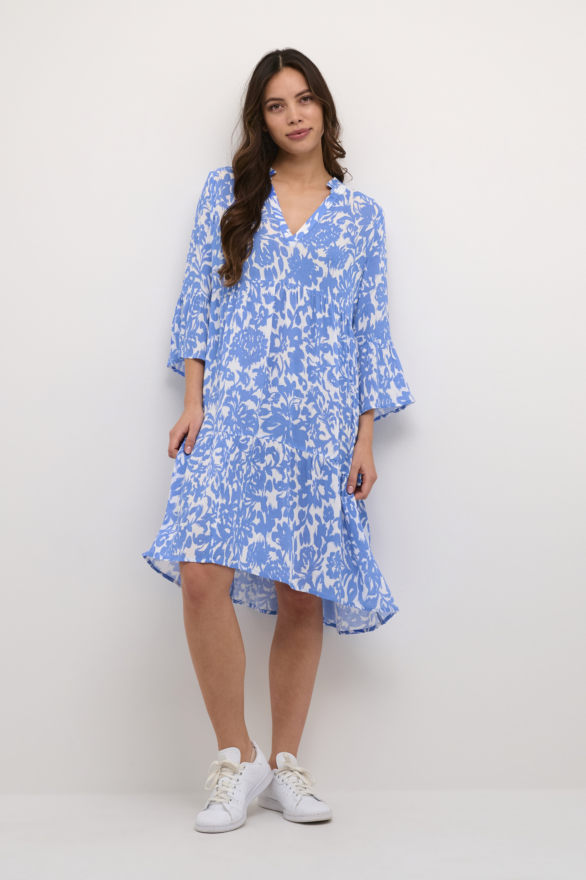 Kleid A-shape blue white EU 44 / UK 16