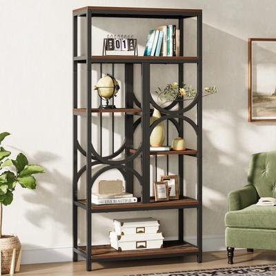 70.86-Inch Tall Bookshelves with 6 Open Storage Shelf
