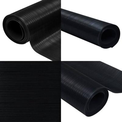Gummimatte Anti-Rutsch 2 x 1 m Geriffelt - Gummi Matte - Rutschfest - Bodenschutz - Auto Matten Image