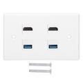 Ej.life - 2 porte hdmi e usb Keystone pannello a parete placca hdmi femmina-femmina loop con