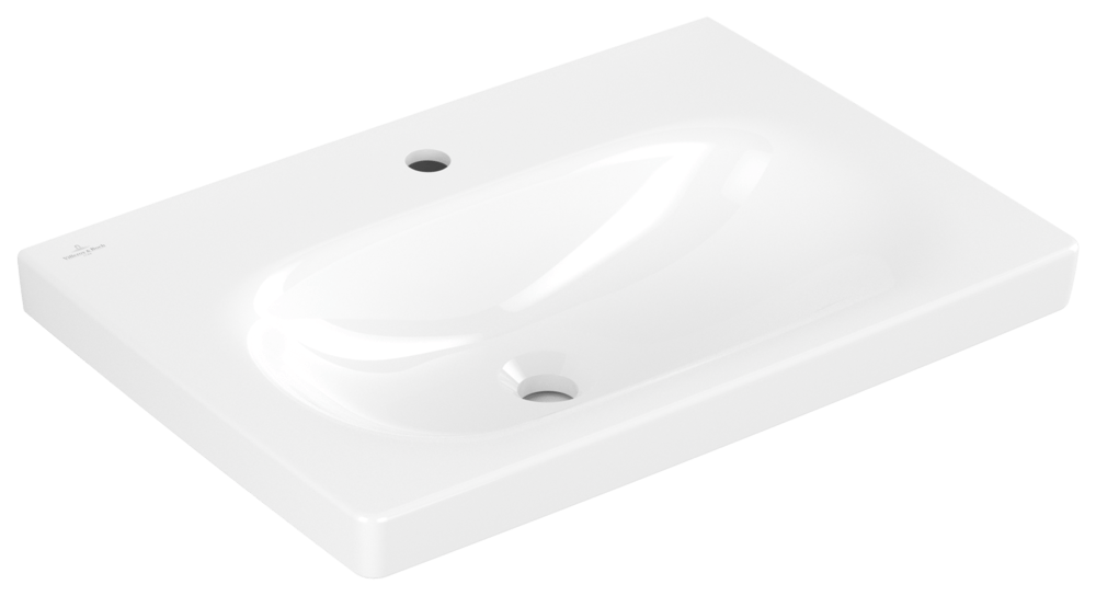 Villeroy & Boch Waschbecken Skyla 5A5166 650x460mm,, 1 Hahnloch ohne Überlauf Weiss Alpin cplus 5A5166R1 Image