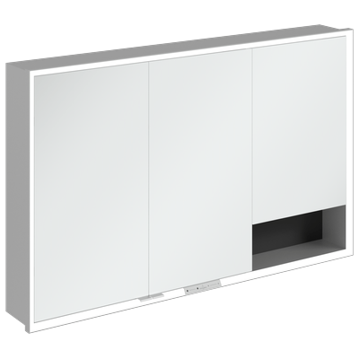 Villeroy & Boch Einbau-Spiegelschrank My View+ A48212 1200x750x167mm m. Bel. Volcano Black A48212VL Image