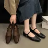 Neue Herbst Damenschuhe Mode elegante Mary Jane Schuhe lässig Square toe Lederschuhe Damen bequemen Schuh Zapatos Mujer