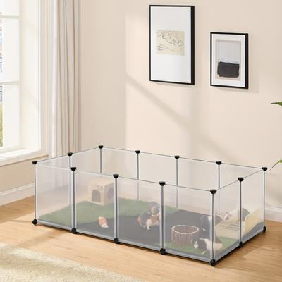 TEMU Pet Playpen, With Floor And Removable Oxford Fabric Mat, Small Animal Enclosure, Diy Plastic Cage, Indoor Run For Hamsters, Rabbits, Hedgehogs, Guinea Pigs, 125 X 42 Cm Image