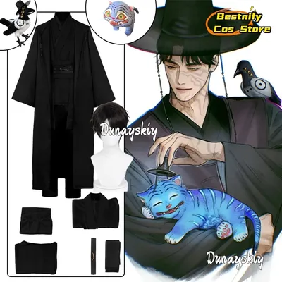 Anime Film Dämon KPOP Saja Jungen Jinu Cosplay Kostüm Ihr Idol Schwarze Roben Unisex Outfit Halloween Verkleidung für Erwachsene Outfit Image
