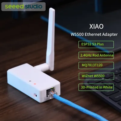 XIAO W5500 Ethernet-Adapter, mit ESP32S3 Plus, 2,4 GHz Stabantenne (2,81 dBi), MQ7813T120 Image