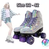Größe 32–42 Quad-Rollschuhe Outdoor-Sport Schiebe-Sneaker Skating Erwachsene Brush Street 4-Rad Double Row Ice Skate-Schuhe