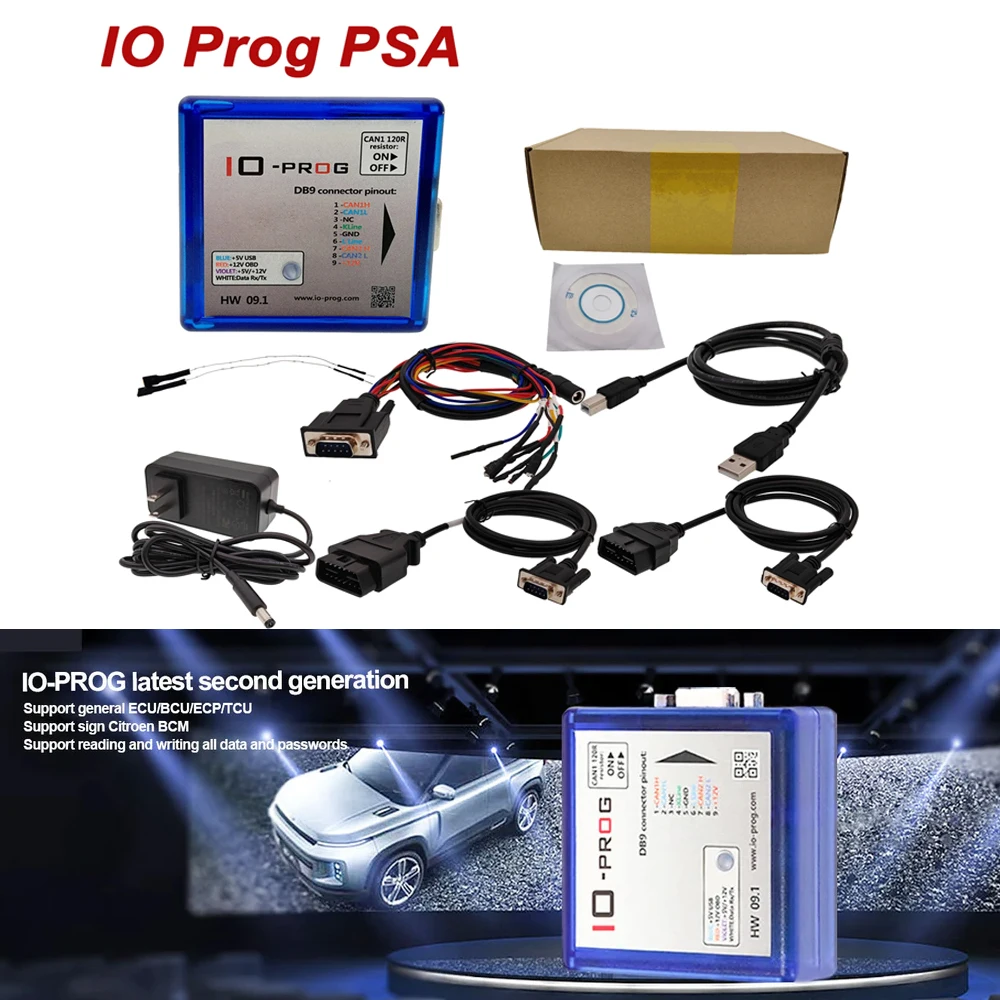 Neueste Lizenzen IO-PROG für PSA BSI für FORD BCM für GM/OPEL ECU TCM BCM EPS BD9 Anschluss Pinout IO Terminal IO PROG Programmierer Image