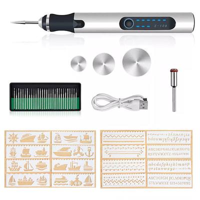 TEMU Mini Electric Drill With Settings 10 Drill Bits For Making Wooden Artworks Figurines Signs Image