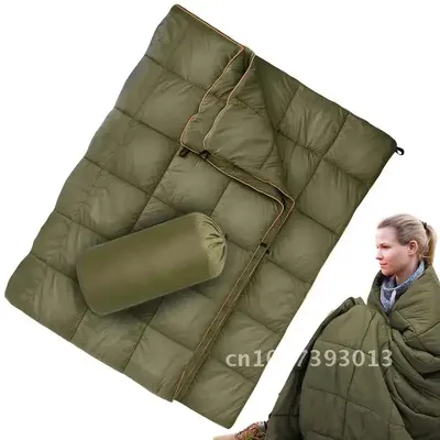 Camping Down Blanket Soft Military Waterproof Poncho Liner Quilt Hiking Travel Accessories Pad Mat Outdoor Sleeping Ultralight