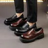 Klassische Herren-Loafer, schwarz und braun, für Herren, ein Fuß, bequem, rutschfest, hochwertige Lederschuhe mit dicken Sohlen, Größe 38–46, Herrenschuhe