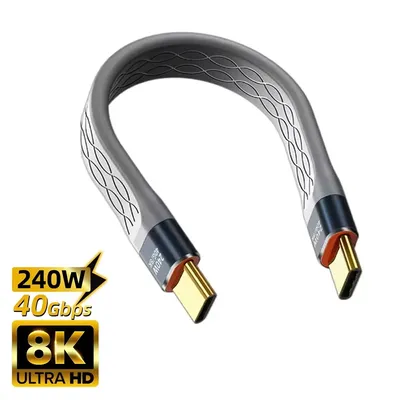USB4 Data Cable Thunderbolt4 Type C Cable 40Gbps 13.5cm Short Cable PD 240W Charging Cable For SSD Laptops Macbook Phone iPhone