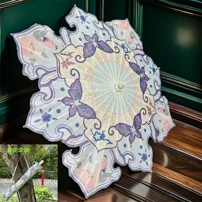 Japanische Tanz-Sonnenschirme, Lolita, Quaste, Mädchen, Cosplay, klassischer Hanfu-Regenschirm, Spitze, faltbar, koreanisches Handwerk, rosa Regenschirme 2025, Image