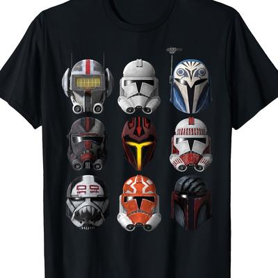 TEMU Star Wars Wars Clone Helmets T Shirt Image