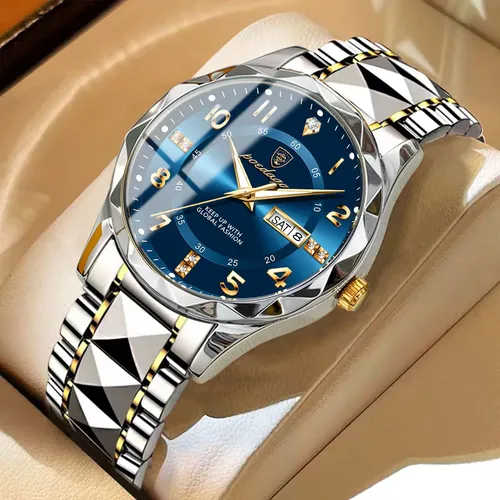 POEDAGAR luxe mode hommes montre à Quartz étanche Date semaine lumineux montre-bracelet en acier inoxydable montres pour hommes Sport mâle Reloj
