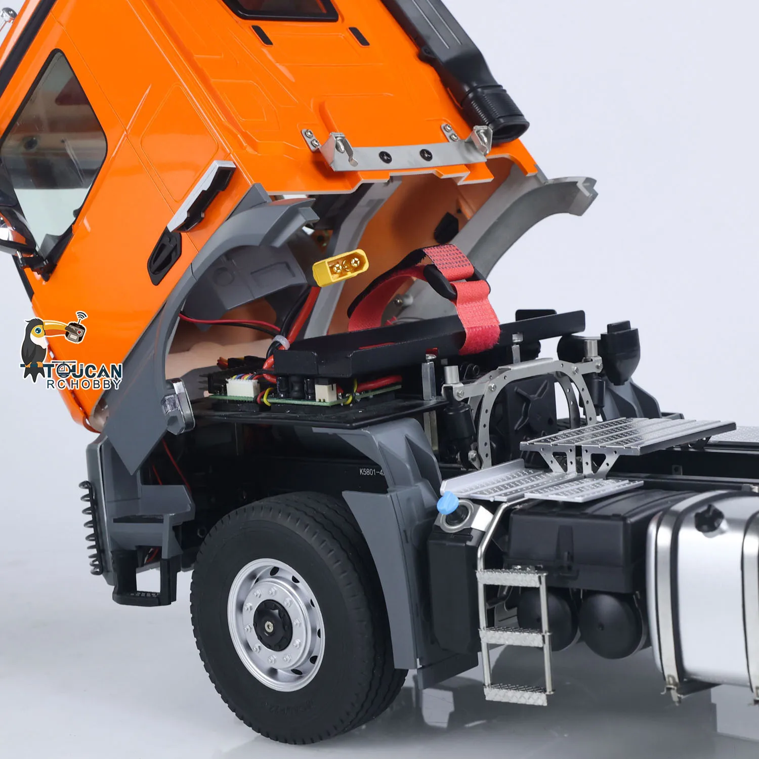 KABOLITE 5801 1/14 4x4 RC Metall Traktor Lkw 3 Achsen Elektrische Hebe Dump Trialer Motor Licht Sound System Modell RC Spielzeug Autos