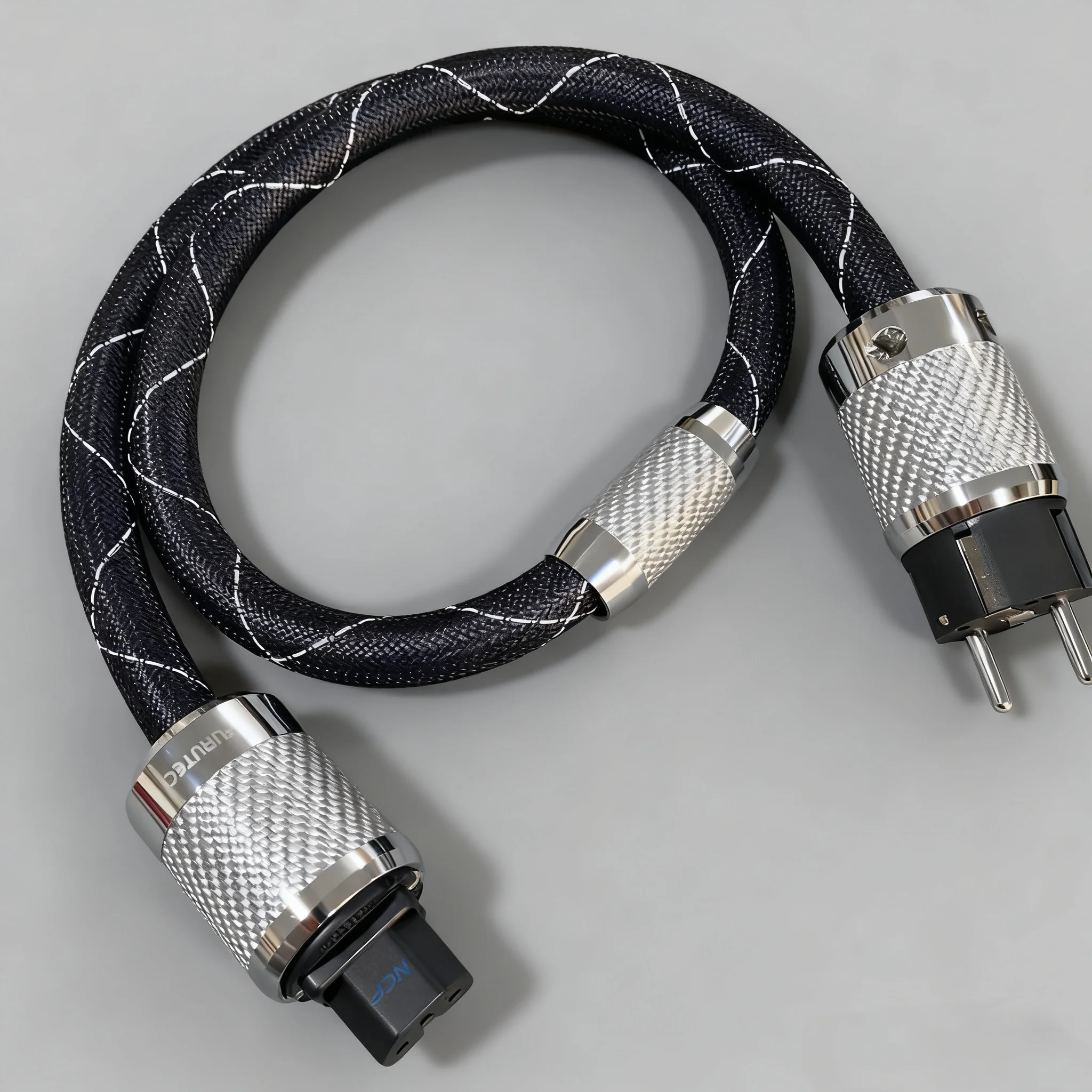 HiFi Nanoflux-18 Stromkabel FI-E50 FI-50 (R) Stecker Schuko Fever Audiokabel OCC Rhodium Kohlefaser EU/US C15 Stecker Image