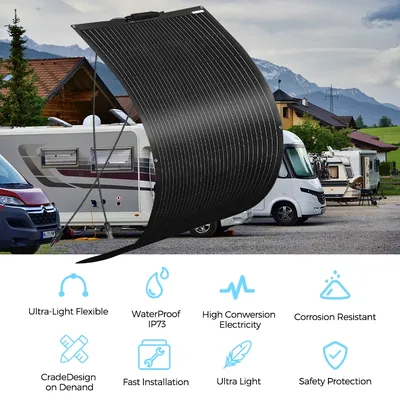 BOGUANG Solar panel 120W Photovoltaic flexible solar panels for 12V 24v battery home car Boat yacht RV camping Solarpanel cell