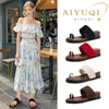 AIYUQI Damen-Hausschuhe, 2025, neue Metallschnalle, Clip-Toe-Damen-Hausschuhe, große Größe, Sommer, römischer Strand, Damenschuhe