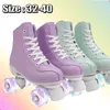 Größe 32 33-40 Flash-Rollschuhe für Damen, zweireihig, Quad-Skate-Schuhe, für Erwachsene, Outdoor, Indoor, Skating-Training, 4 Räder, Turnschuhe