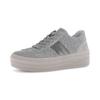 Plateausneaker GABOR, Damen, Gr. 39, grau, Veloursleder, Textil, unifarben, sportlich, Schuhe, Freizeitschuh, Halbschuh, Schnürschuh in Teddy-Optik