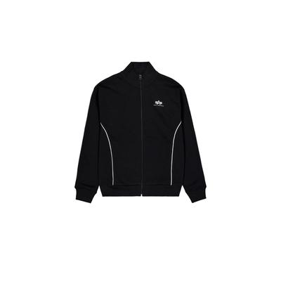 Umstandsjacke ALPHA INDUSTRIES "Track Suit SL Jacket Trainingsjacke", Herren, Gr. M, schwarz, Obermaterial: 80% Baumwolle, 20% Polyester, Jacken