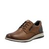 Schnürschuh RIEKER, Herren, Gr. 41, braun (braun, grau), Glattleder, unifarben mit Farbeinsatz, klassisch, Schuhe, Festtagsschuh, Halbschuh, Business-Schnürer mit weicher Innensohle