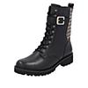 Schnürstiefelette REMONTE, Damen, Gr. 43, gold (schwarz, goldfarben), Leder, Lederimitat, Elastischer Einsatz, modisch, Schuhe, Schnürboots, Profilsohle, Blockabsatz, mit Innenreißverschluss