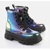 Schnürboots BUFFALO "ASPHA LACE UP HI", Damen, Gr. 38, bunt (multicolor), Lederimitat, modisch, Schuhe, Schnürboots, Freizeitschuh, Plateauboots mit modischem Farbverlauf