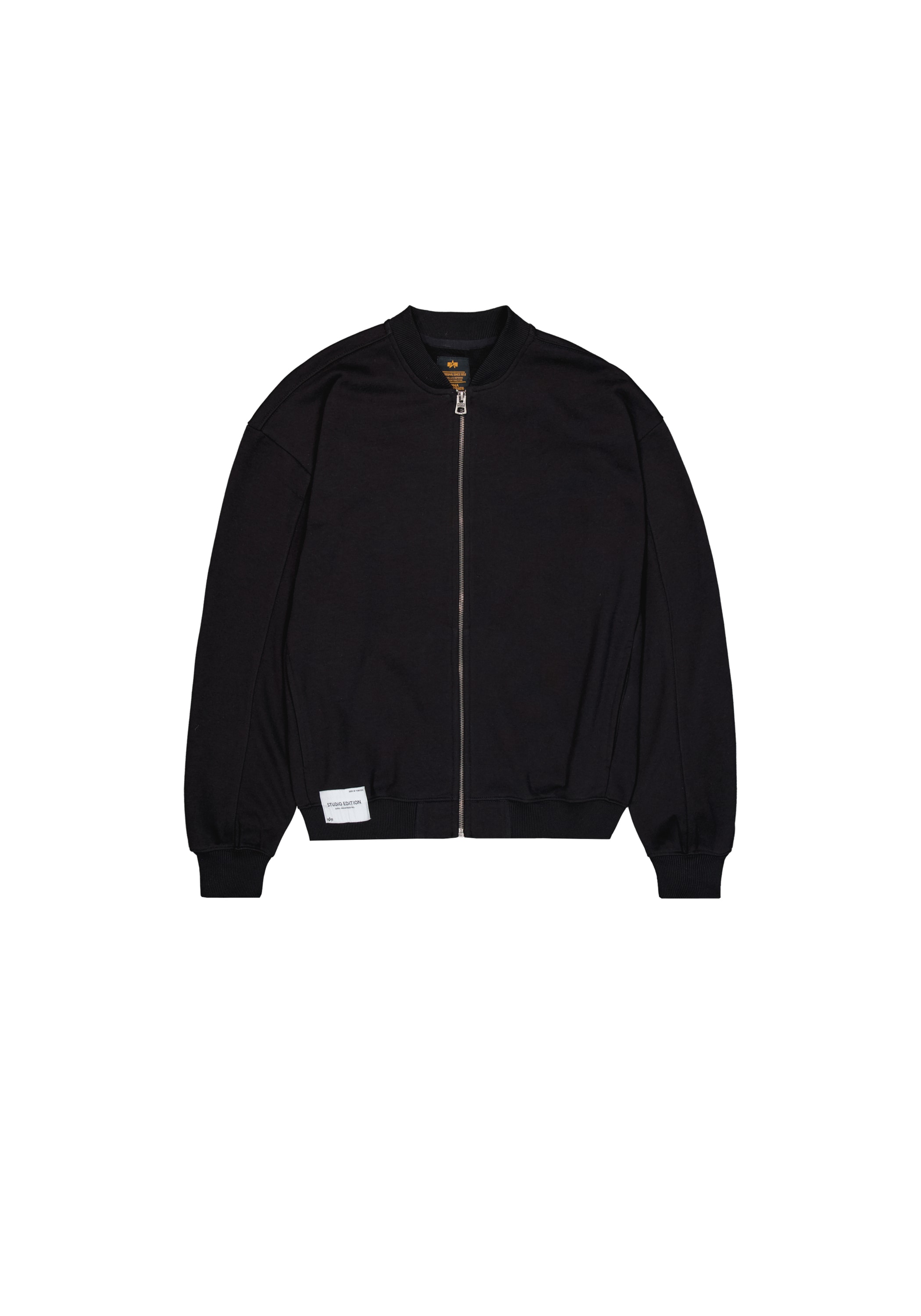 Bomberjacke ALPHA INDUSTRIES "Studio Edition Fleece Bomber W", Damen, Gr. L, schwarz, Obermaterial: 80% Baumwolle, 20% Polyester, Jacken Bomberjacke