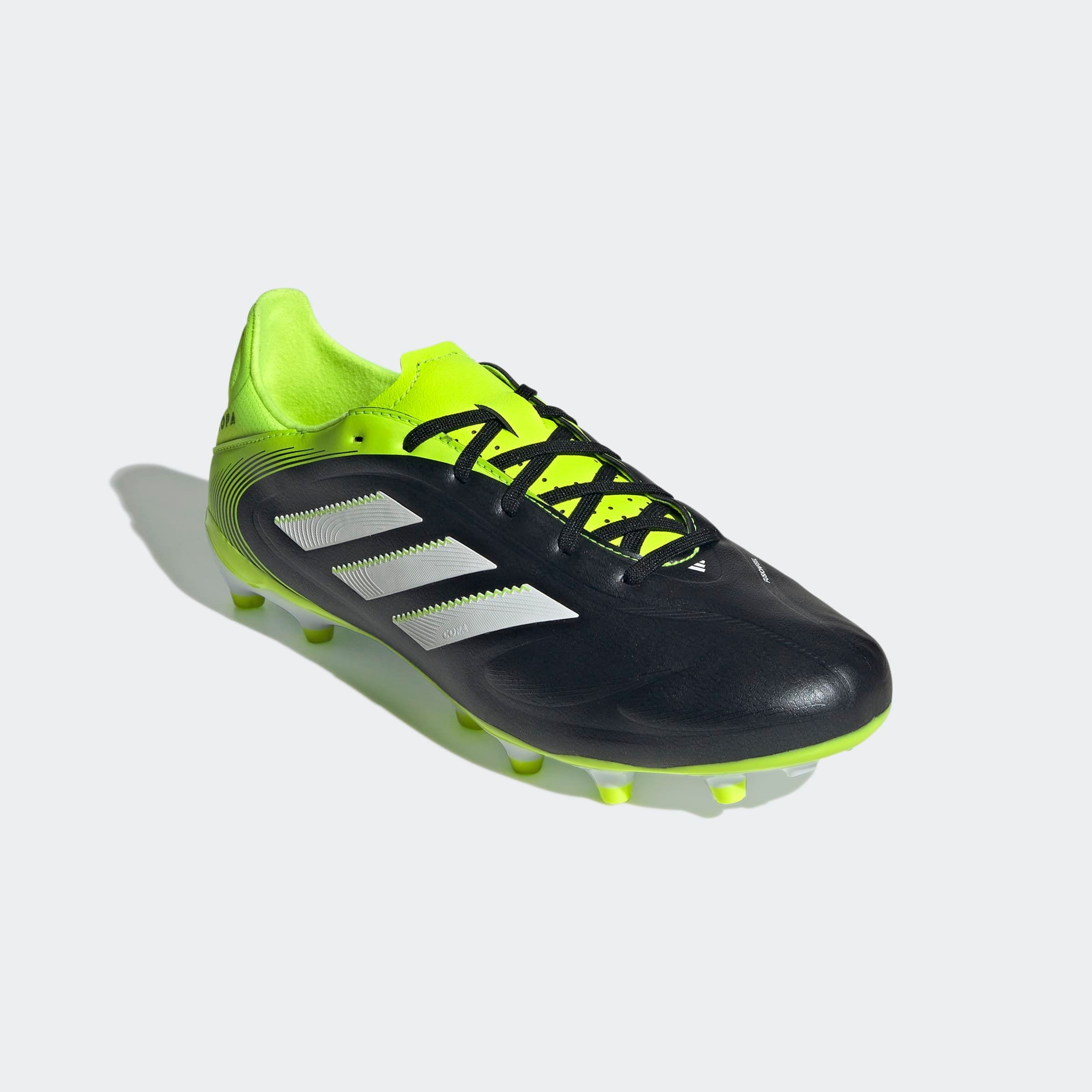 Fußballschuh ADIDAS PERFORMANCE "COPA PURE 3 LEAGUE FG/MG", Damen, Gr. 44, weiß (core schwarz, cloud weiß, lucid lemon), Synthetik, Schuhe Fußballschuh, geeignet für Rasen- und Kunstrasenplätze