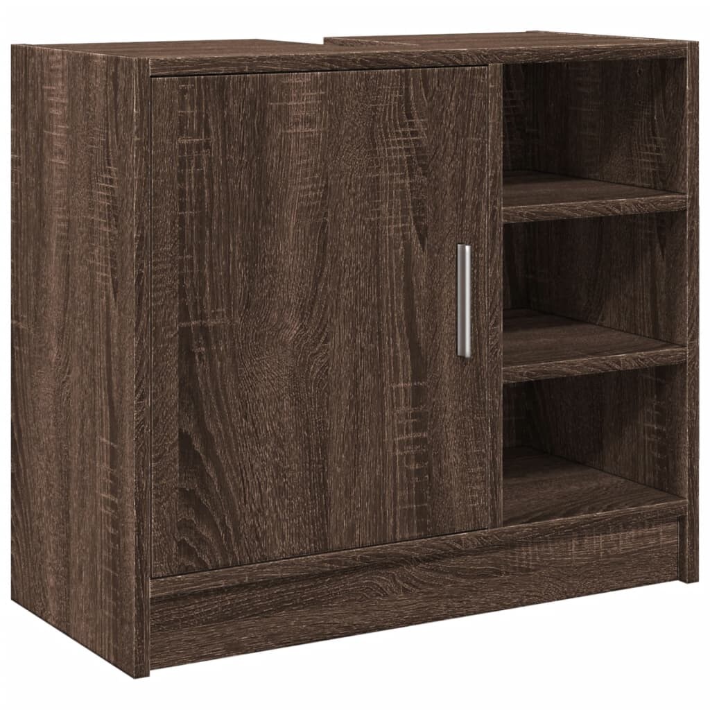 vidaXL Waschbeckenschrank Braun Eichen-Optik 63x29x55 cm Holzwerkstoff Image