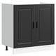 vidaXL Spülenunterschrank Porto Schwarz 80x46x81,5 cm Holzwerkstoff