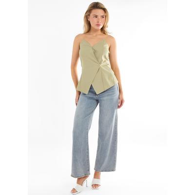 Sage Tall Asymmetrisches Bandeau-Korsett-Top Image