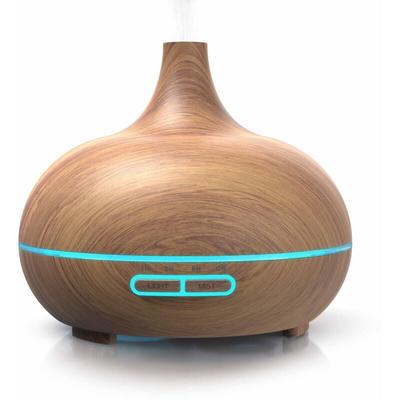 Arendo - Aroma Diffuser, Luftbefeuchter, Vernebler in Holz Optik, Diffusor mit 7 Farben led, Timer