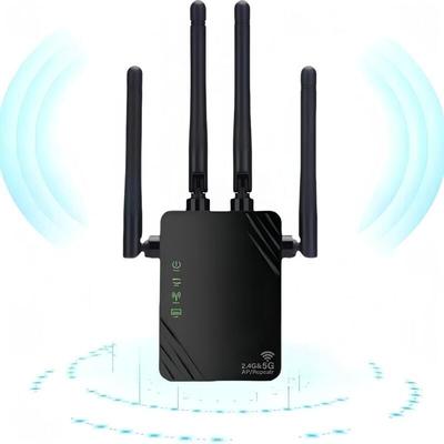 Ymyny - WLAN-Repeater, 2024 Neuer WLAN-Verstärker, 1200 Mbit/s WLAN-Verstärker, 5 GHz und 2,4 GHz