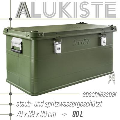 Aluminium Box mit Deckel Grün Alu Kiste Box Alukiste 90 Liter Transportbox Metallbox Alu Image