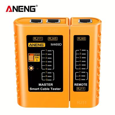 TEMU Aneng M469d Network Cable Tester - Rj45 Rj11 Rj12 Utp Cable Tester, Battery-powered, No Plug, Precision Testing For Network Repair, Use, Router Tester Image