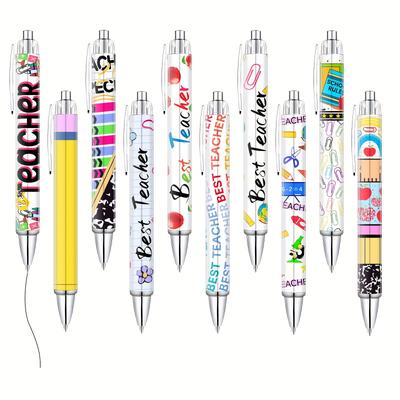TEMU 10/20pcs Teacher Ballpoint Pens Funny Cute Funny Cool Best Pens Teacher Set Packaging Gift Ink Pens Women Teachers Office Work Supplies Gifts For School Teachers Colleagues Image